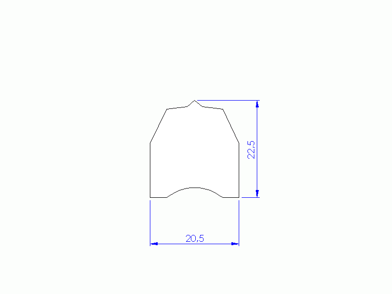 Perfil de Silicona P93599A - formato tipo D - forma irregular