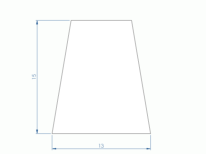 Perfil de Silicona P93599B - formato tipo Trapecio - forma irregular