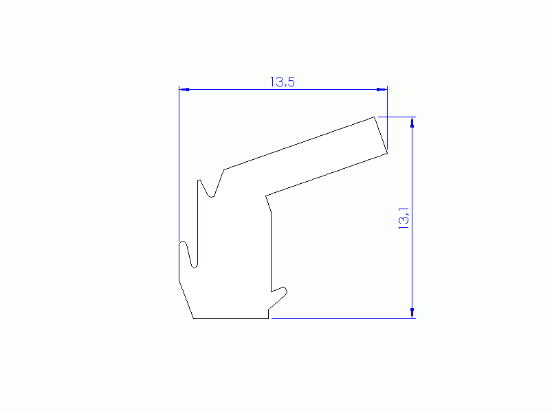 Perfil de Silicona P93613B - formato tipo Labiado - forma irregular