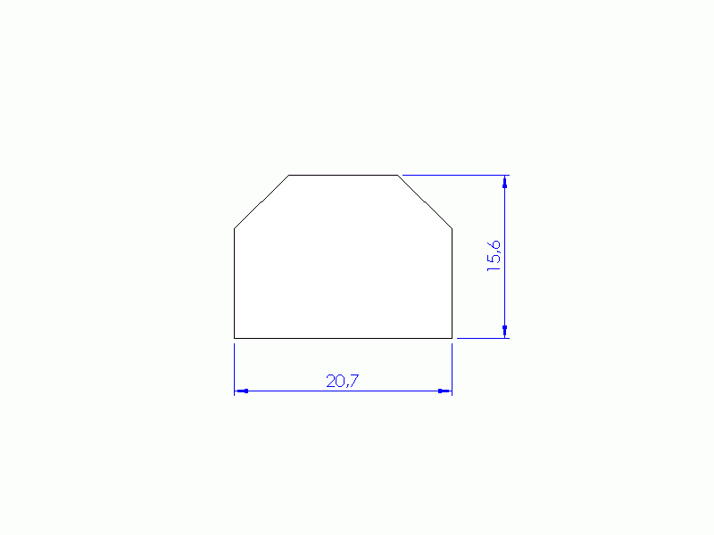 Perfil de Silicona P93616 - formato tipo Trapecio - forma irregular