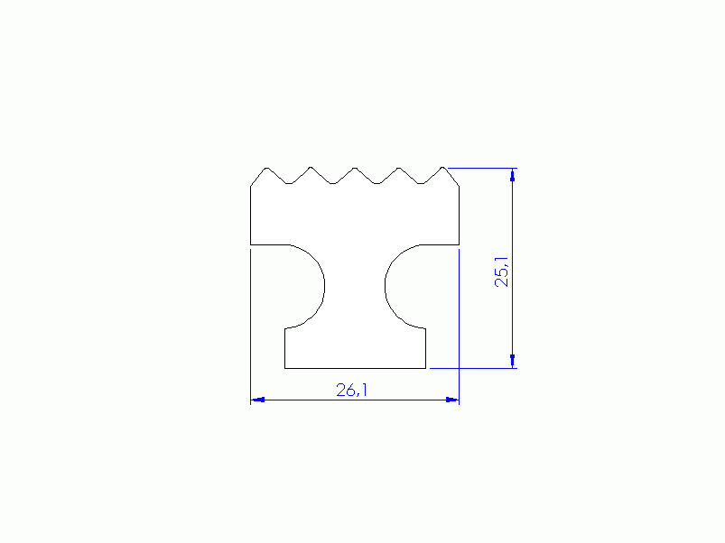 Perfil de Silicona P93711F - formato tipo Lampara - forma irregular
