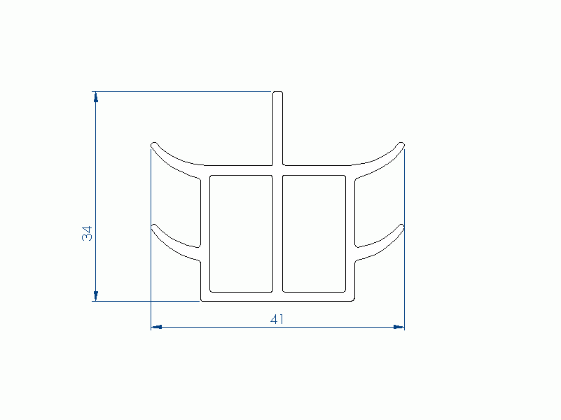 Perfil de Silicona P93715 - formato tipo Trapecio - forma irregular
