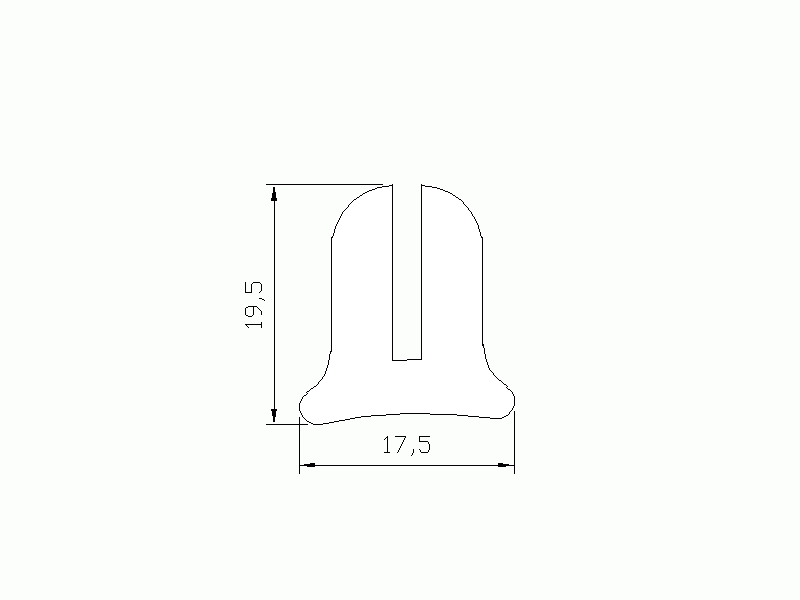 Perfil de Silicona P937A - formato tipo U - forma irregular