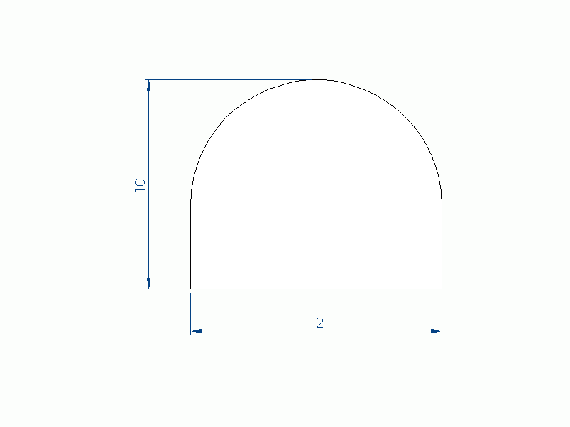 Perfil de Silicona P937N - formato tipo D - forma irregular