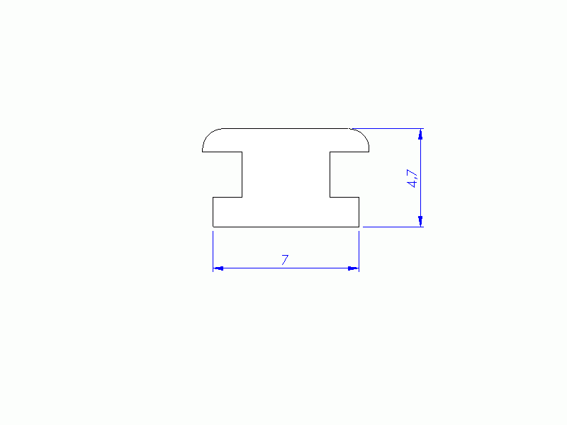 Perfil de Silicona P93894A - formato tipo Lampara - forma irregular