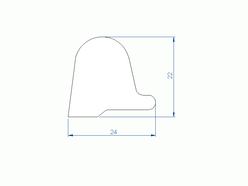 Perfil de Silicona P94123X - formato tipo Lampara - forma irregular