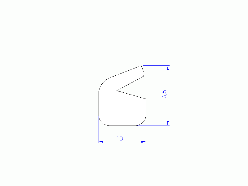 Perfil de Silicona P94217 - formato tipo Labiado - forma irregular