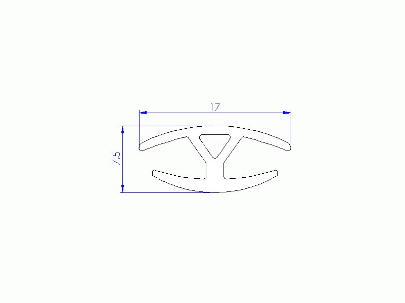 Perfil de Silicona P94454 - formato tipo Lampara - forma irregular