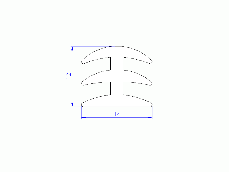 Perfil de Silicona P94454A - formato tipo Autoclave - forma irregular