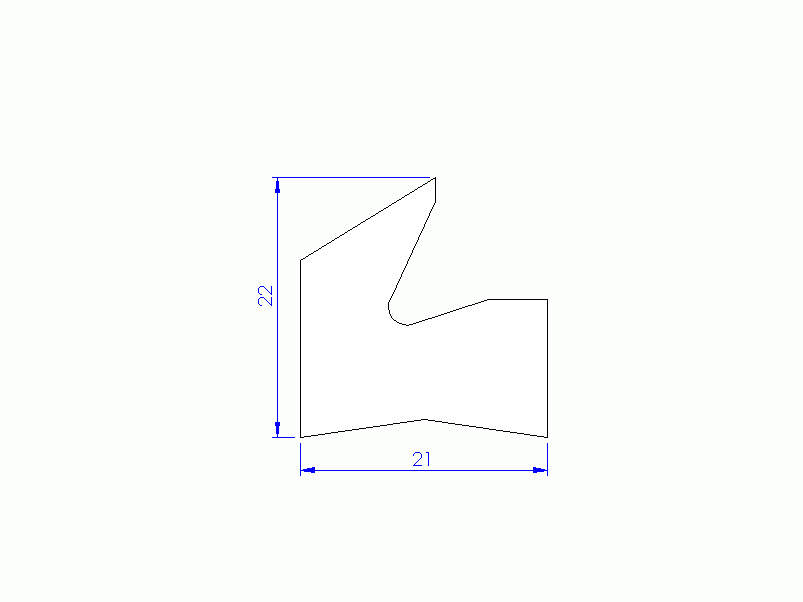 Perfil de Silicona P94573A - formato tipo Labiado - forma irregular