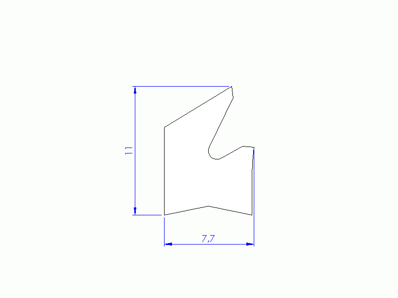 Perfil de Silicona P94573B - formato tipo Labiado - forma irregular