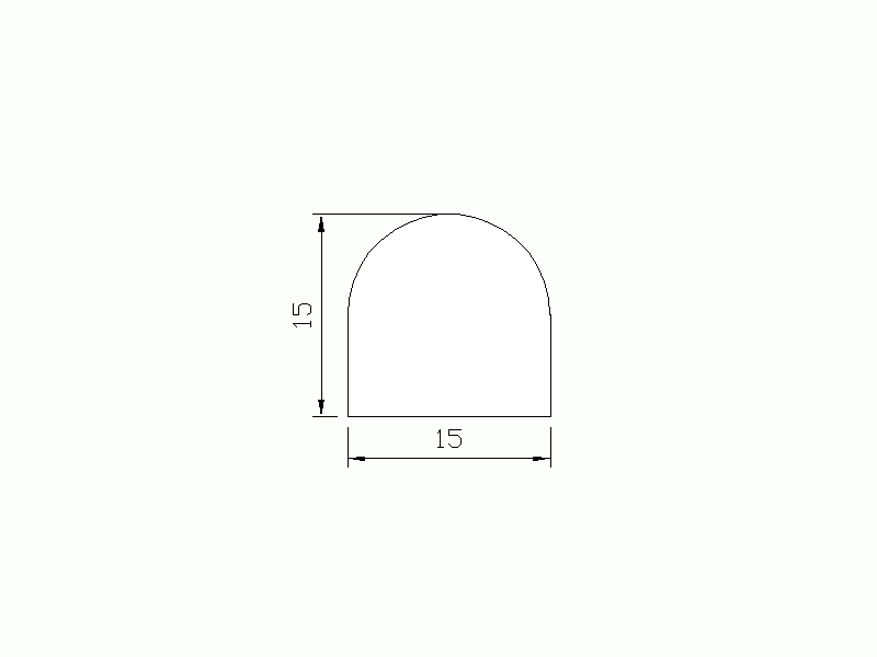 Perfil de Silicona P945AB - formato tipo D - forma irregular