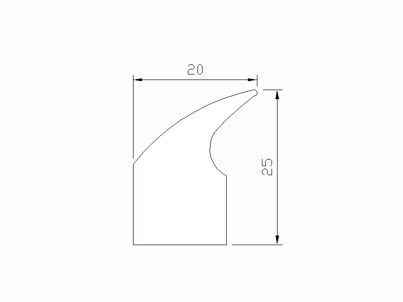 Perfil de Silicona P945BG - formato tipo Labiado - forma irregular