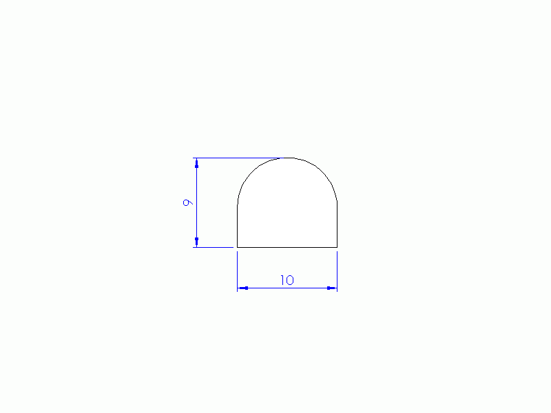 Perfil de Silicona P945BJ - formato tipo D - forma irregular