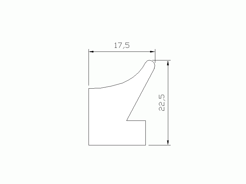 Perfil de Silicona P945CI - formato tipo Labiado - forma irregular