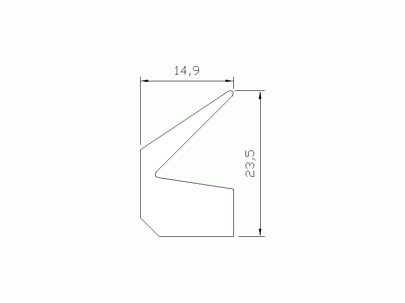 Perfil de Silicona P945CO - formato tipo Labiado - forma irregular