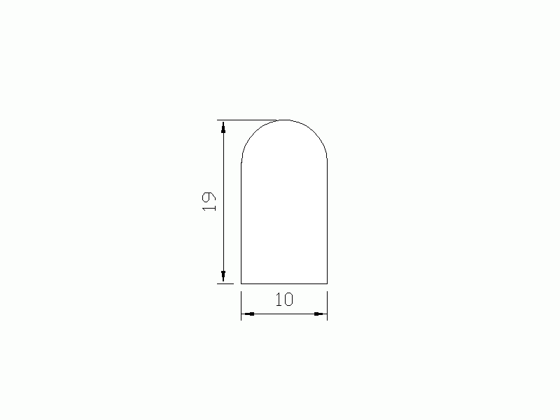 Perfil de Silicona P945CR - formato tipo D - forma irregular