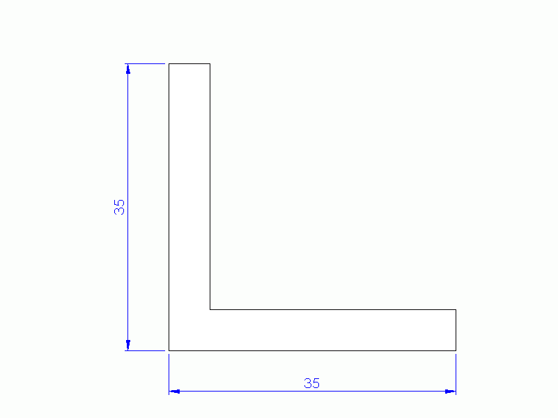 Perfil de Silicona P945CW - formato tipo L - forma irregular