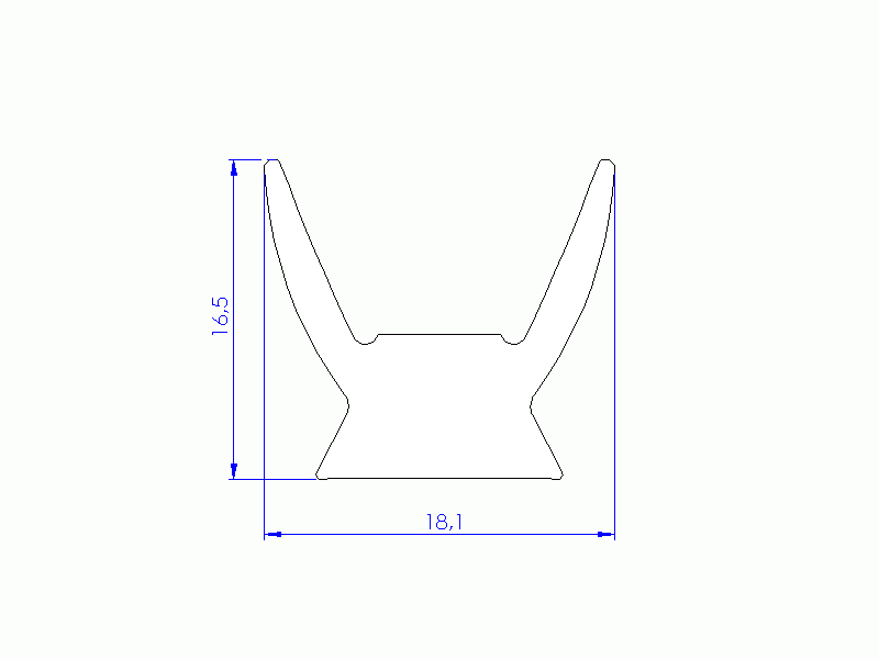 Perfil de Silicona P945CY - formato tipo Cuernos - forma irregular