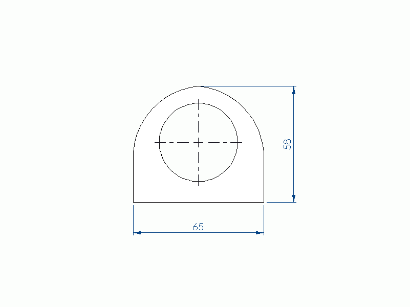 Perfil de Silicona P945DA - formato tipo D - forma irregular