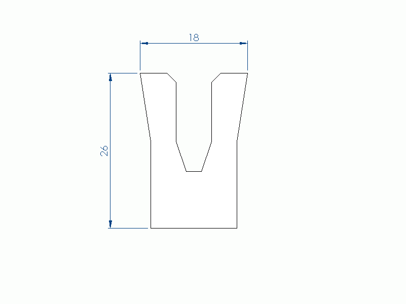 Perfil de Silicona P945EH - formato tipo U - forma irregular