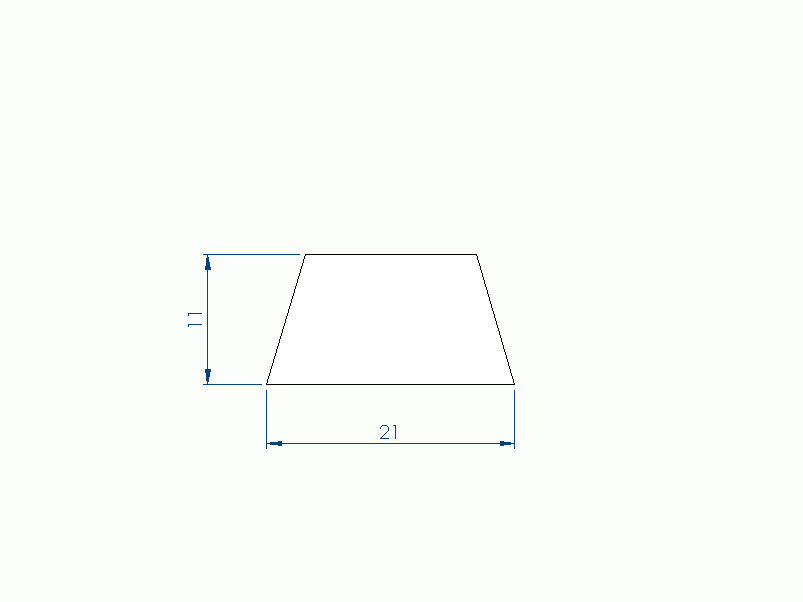 Perfil de Silicona P945FZ - formato tipo Trapecio - forma irregular