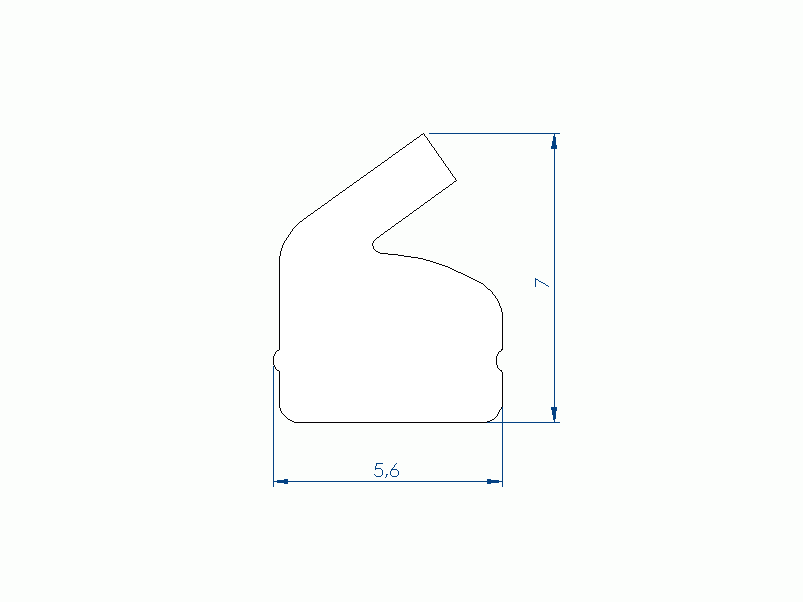 Perfil de Silicona P945GP - formato tipo Labiado - forma irregular