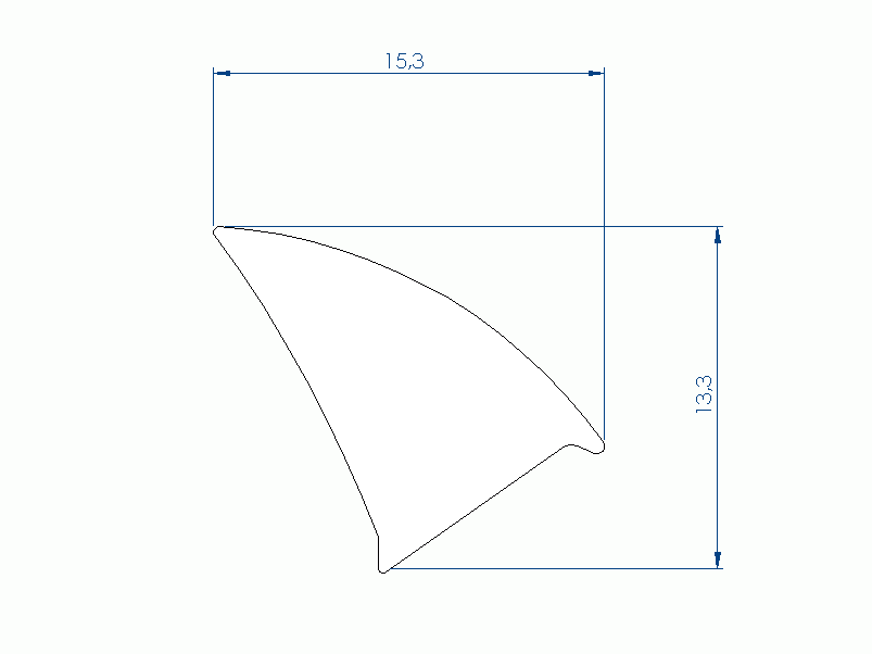 Perfil de Silicona P94683FH - formato tipo Labiado - forma irregular