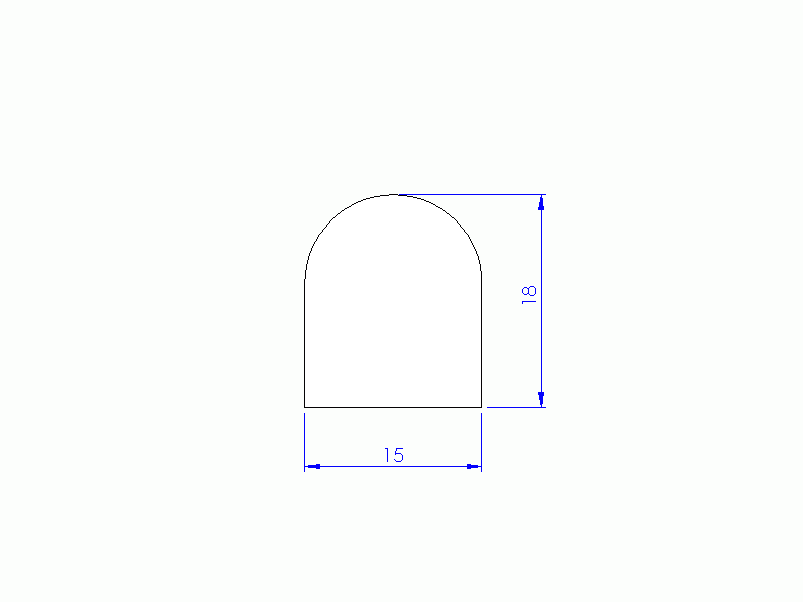 Perfil de Silicona P94781C - formato tipo D - forma irregular