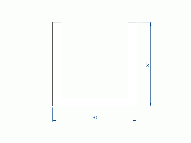 Perfil de Silicona P94850DH - formato tipo U - forma irregular