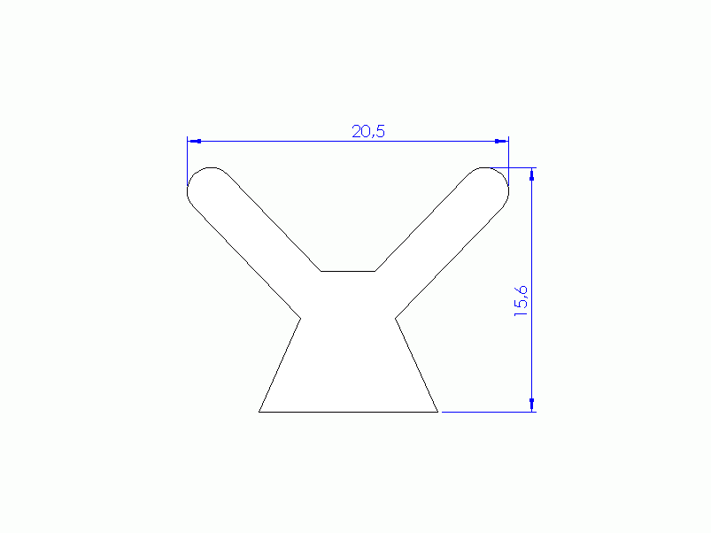 Perfil de Silicona P94850F - formato tipo Cuernos - forma irregular