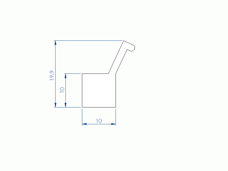 Perfil de Silicona P94850J - formato tipo Labiado - forma irregular