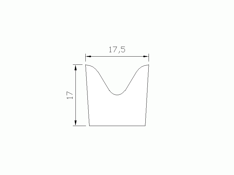 Perfil de Silicona P948A - formato tipo Cuernos - forma irregular