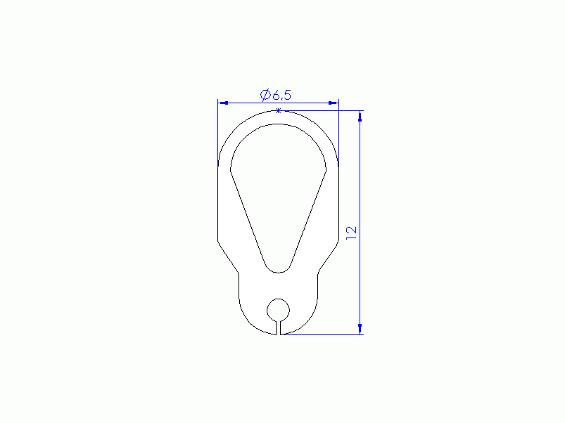 Perfil de Silicona P94917B - formato tipo Doble Agujero - forma irregular