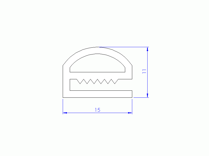 Perfil de Silicona P94986 - formato tipo e - forma irregular