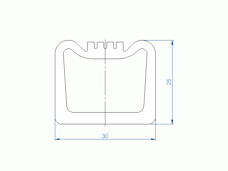 Perfil de Silicona P95240AC - formato tipo D - forma irregular