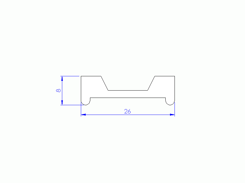 Perfil de Silicona P95306 - formato tipo Trapecio - forma irregular