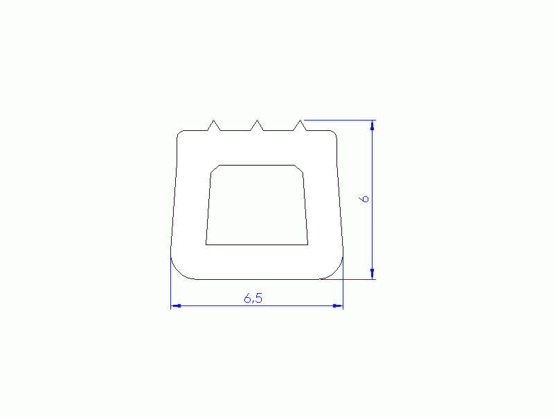 Perfil de Silicona P95621 - formato tipo Trapecio - forma irregular