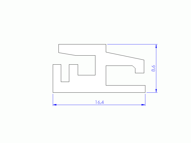 Perfil de Silicona P95651 - formato tipo Lampara - forma irregular