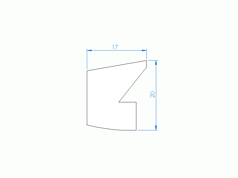 Perfil de Silicona P95673A - formato tipo Labiado - forma irregular