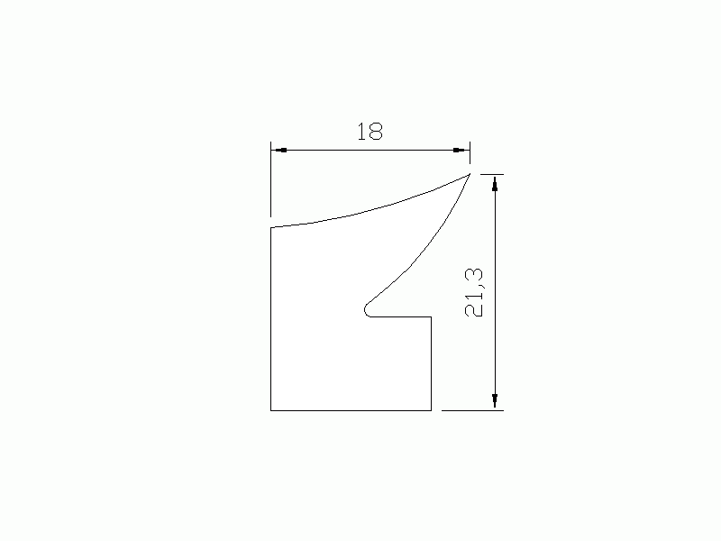 Perfil de Silicona P958 - formato tipo Labiado - forma irregular