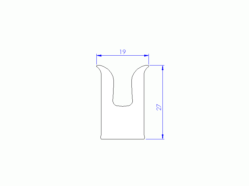 Perfil de Silicona P95891 - formato tipo U - forma irregular