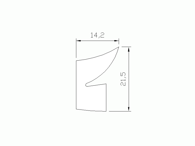 Perfil de Silicona P958A - formato tipo Labiado - forma irregular