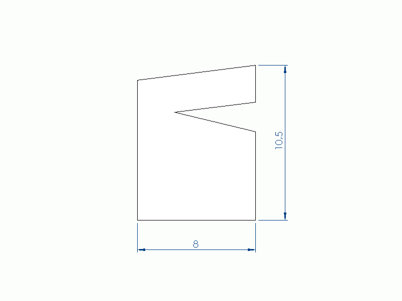 Perfil de Silicona P96211C - formato tipo Labiado - forma irregular