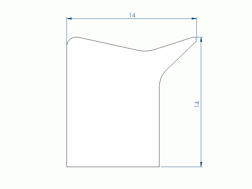 Perfil de Silicona P96211F - formato tipo Labiado - forma irregular