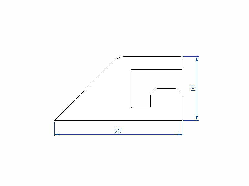 Perfil de Silicona P96212 - formato tipo Labiado - forma irregular