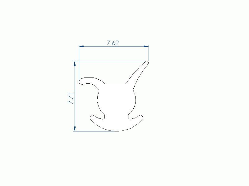 Perfil de Silicona P96533A - formato tipo Cuernos - forma irregular