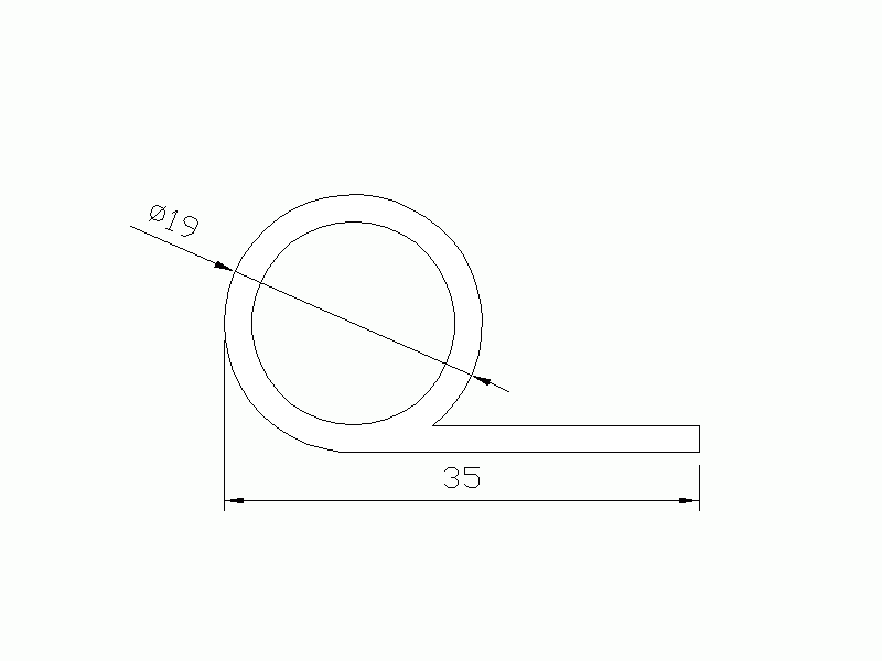 Perfil de Silicona P965A1 - formato tipo Nota musical - forma irregular