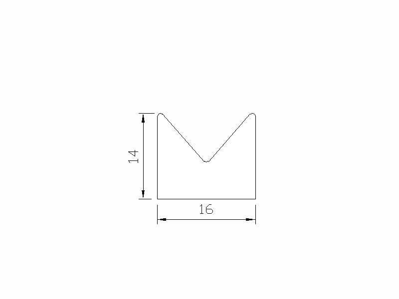 Perfil de Silicona P965A11 - formato tipo Cuernos - forma irregular