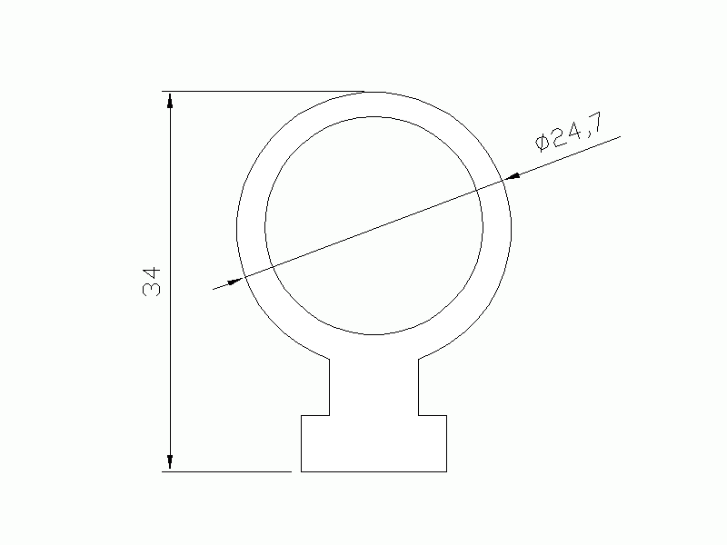 Perfil de Silicona P965A17 - formato tipo Lampara - forma irregular